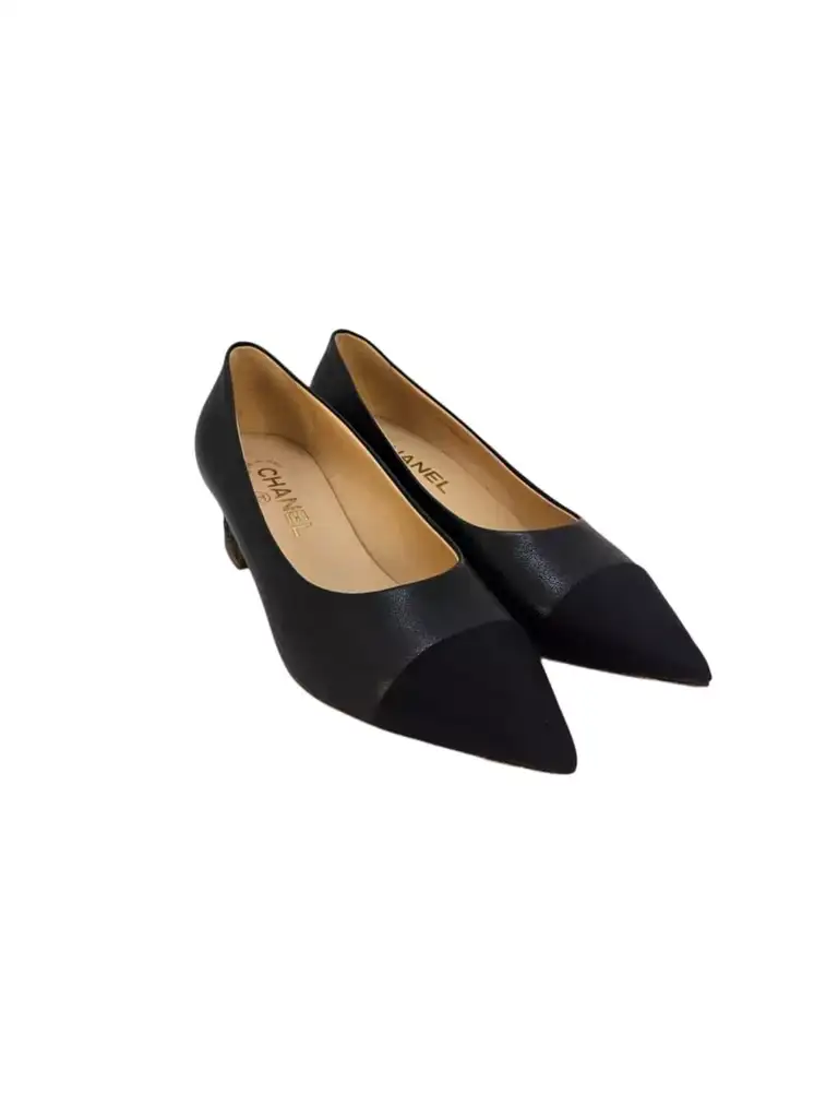 Chanel Cap Toe Kitten Pumps - Back view