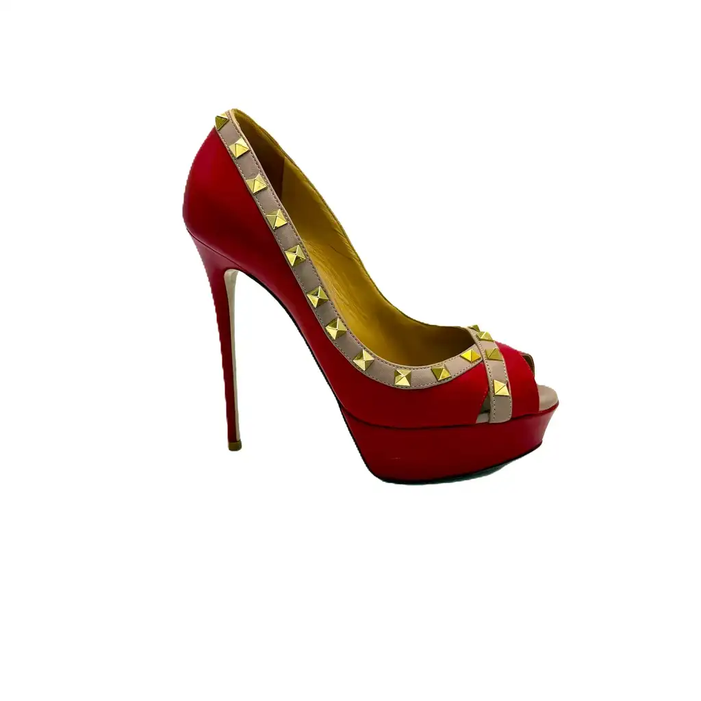 Valentino Red Beige Platform Pumps