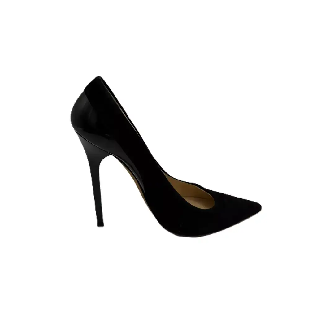 Jimmy Choo Black Suede Love Pumps - Back view