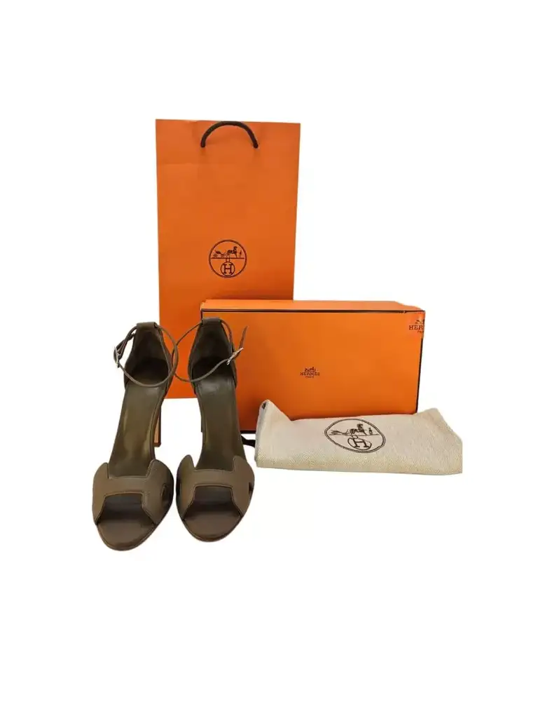 Hermès 100mm Leather Sandals - Image 10