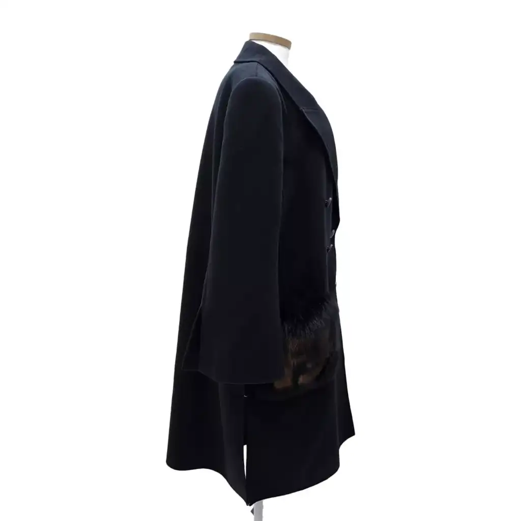 Fendi Black FF Fur Coat - 4