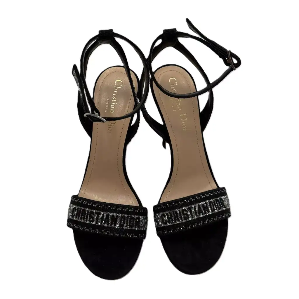 Christian Dior Crystal Embroidered Dway Sandals - Back view