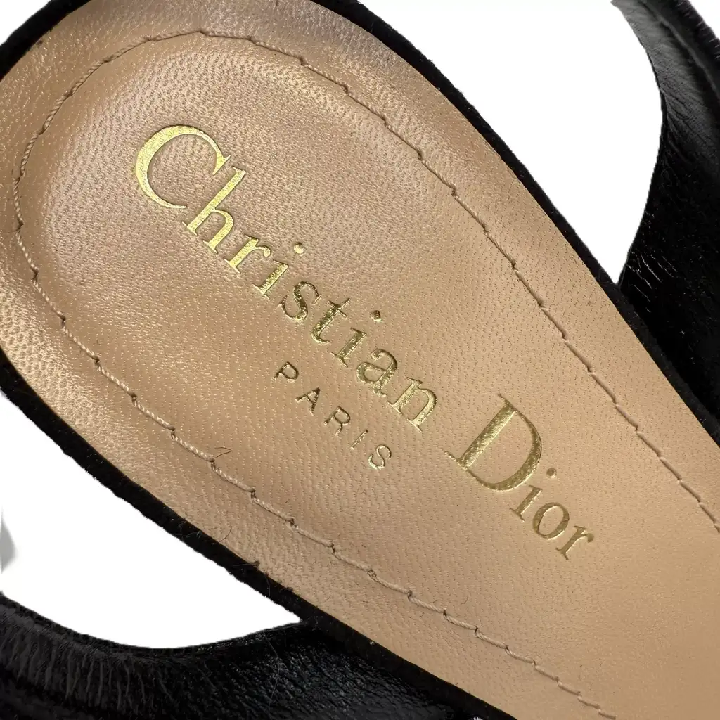 Christian Dior Crystal Embroidered Dway Sandals - Side view