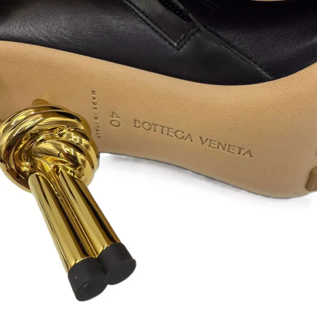 Bottega Veneta Knot Leather Ankle Boots - Side view