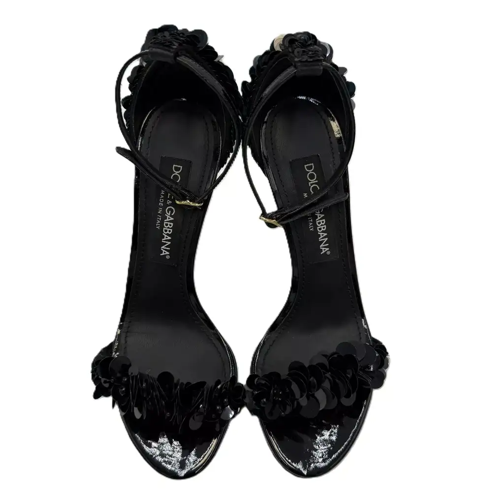 Dolce & Gabbana Embroidered High Heel Sandals - Back view