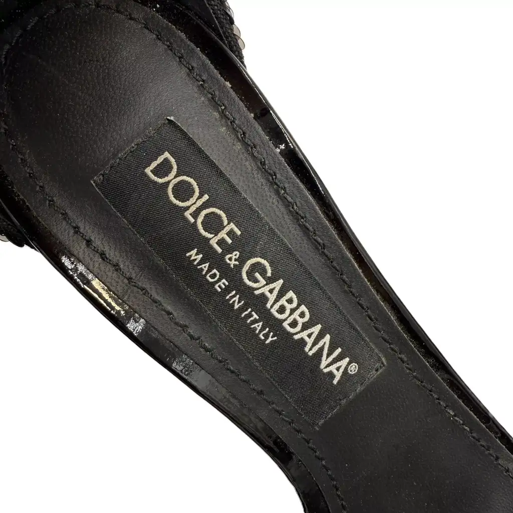Dolce & Gabbana Embroidered High Heel Sandals - Side view