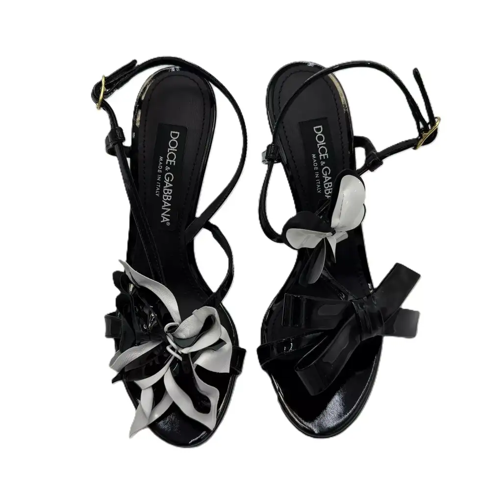 Dolce & Gabbana Patent Sandals Embroidery - Back view