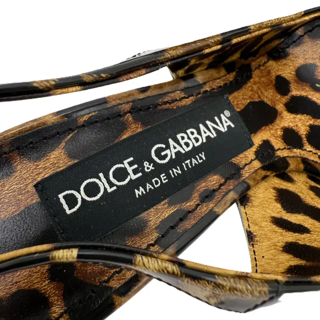 Dolce & Gabbana Polished Calfskin Slingbacks - Detail 1