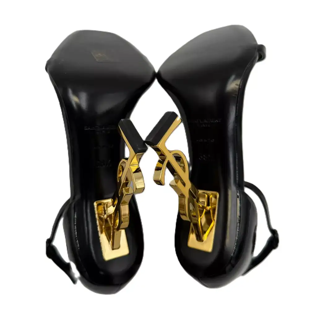 Saint Laurent Black Patent Ankle Sandals - 4