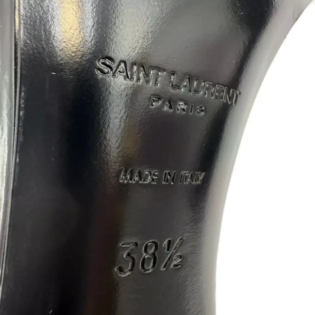 Saint Laurent Black Patent Ankle Sandals - Detail 1