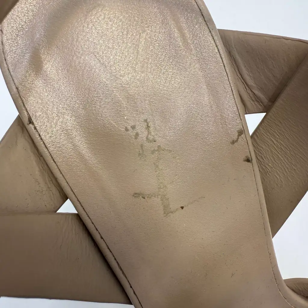 Saint Laurent Beige Platform Sandals - Side view