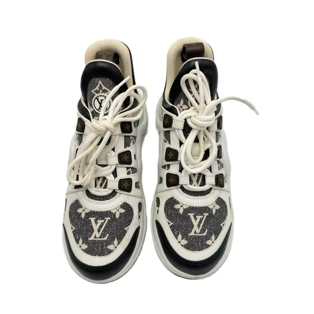 Louis Vuitton White/Black Archlight Sneakers - Back view