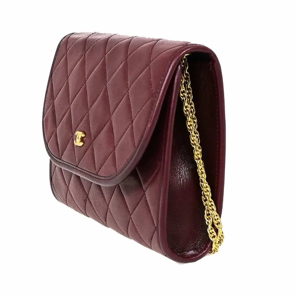 Chanel Wallet On Chain Burgundy Leather Good - Inside View