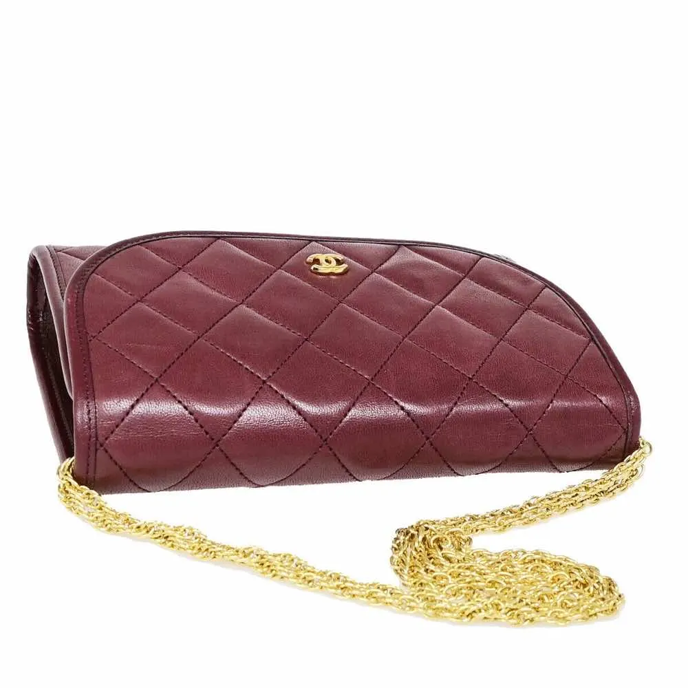 Chanel Wallet On Chain Burgundy Leather Good - Box View