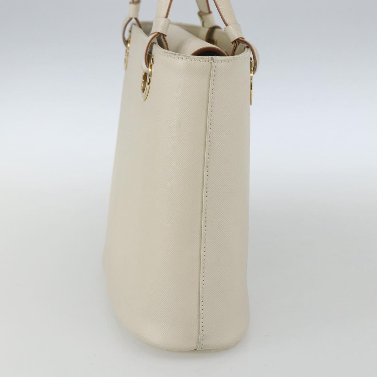 Salvatore Ferragamo Gancini handbag White Leather Good condition - Inside View