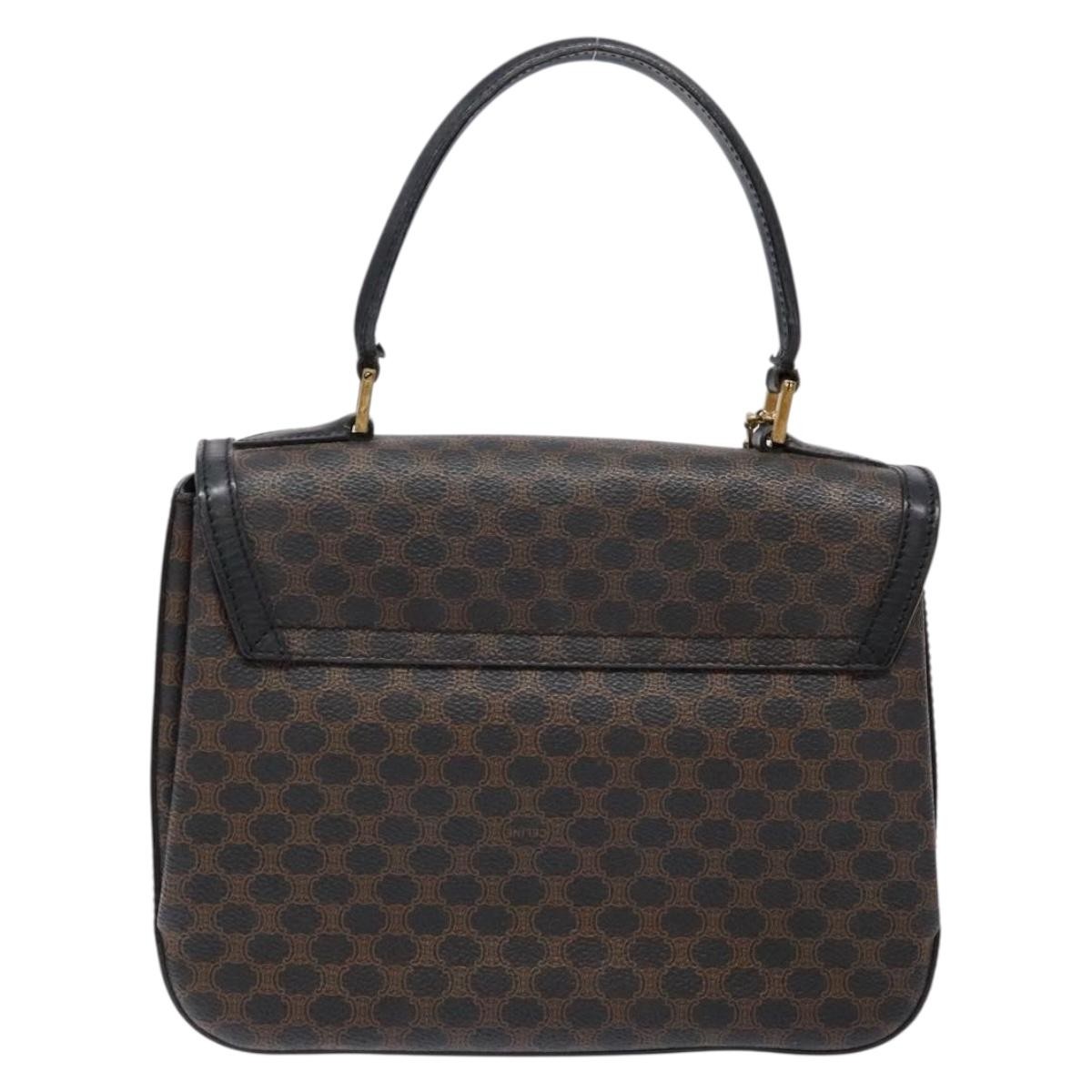 Celine Vintage Convertible Top Handle Bag Black Canvas Good condition - Back View