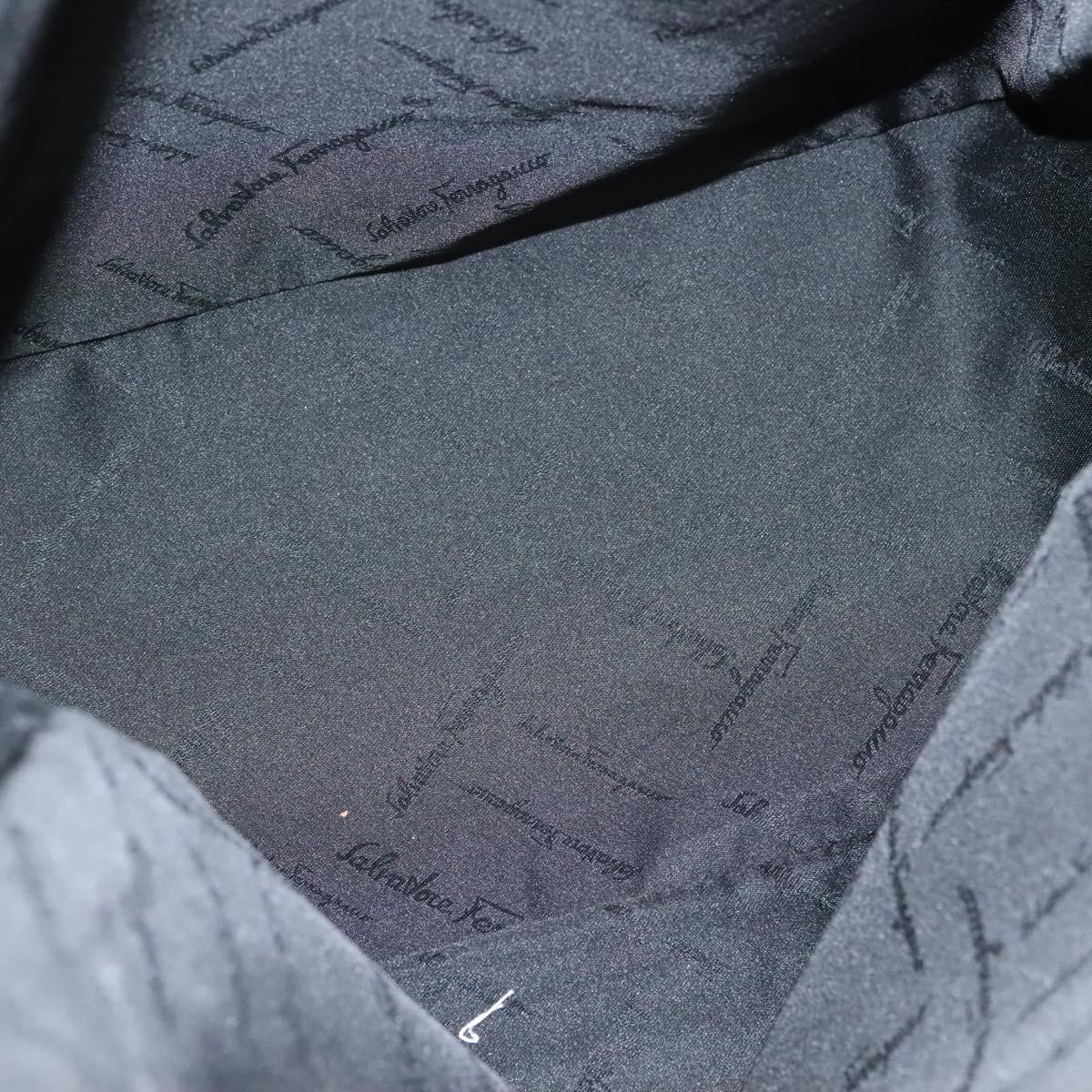 Salvatore Ferragamo Gancini handbag Navy Canvas Good condition - Box View