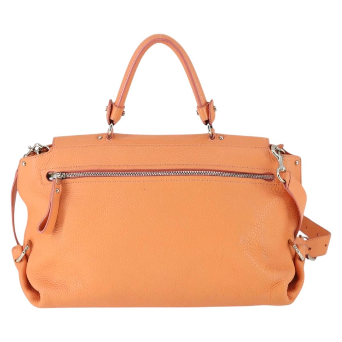 Salvatore Ferragamo Sofia Satchel Orange Leather Good condition - Back View