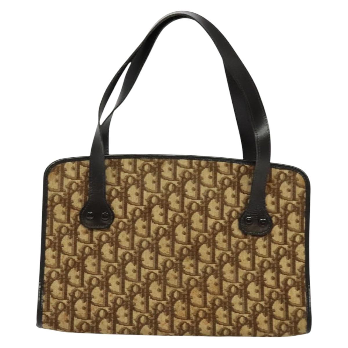 Christian Dior Vintage Trotter Handbag Brown Canvas Good condition - Back View