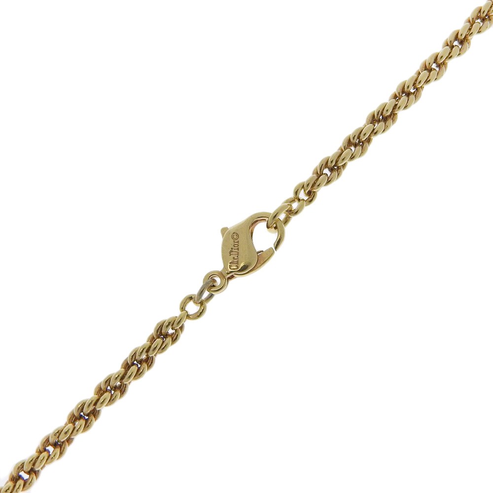 Christian Dior VIntage Circle Pendant Necklace Gold Good condition - Model View