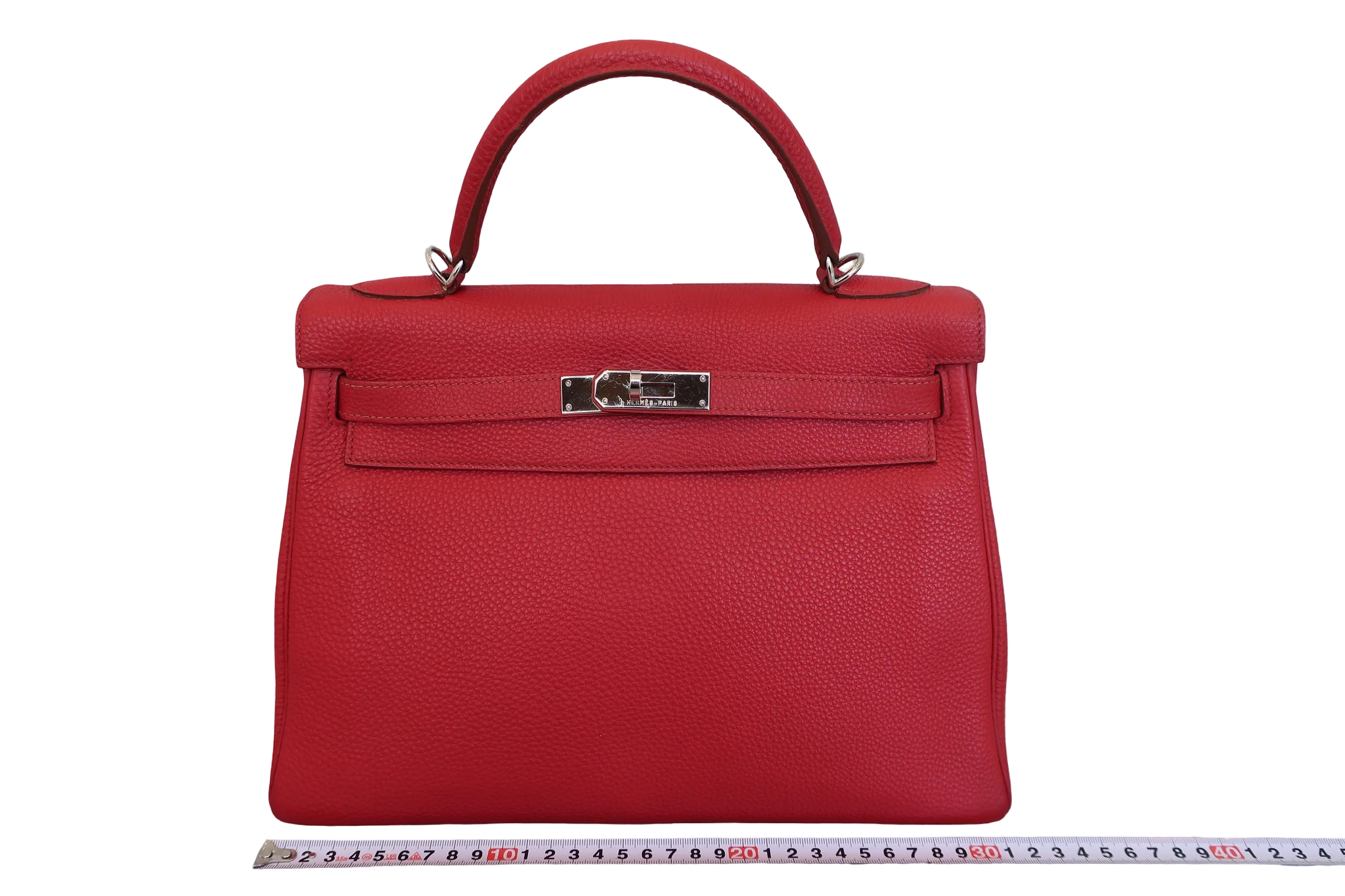 Hermès Kelly Handbag Red Leather Good condition - Back View