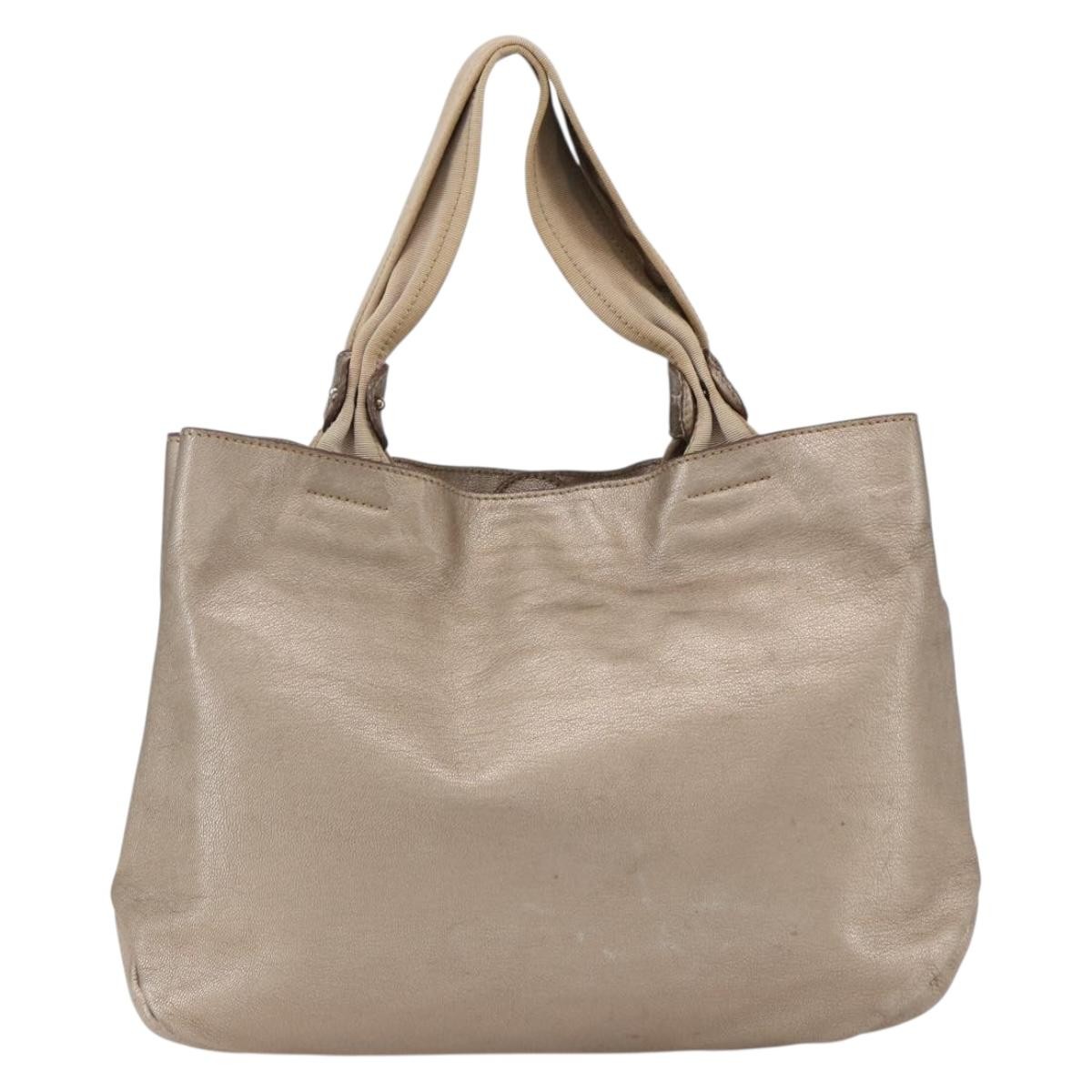 Salvatore Ferragamo Vala Handbag Gold Leather Good condition - Back View