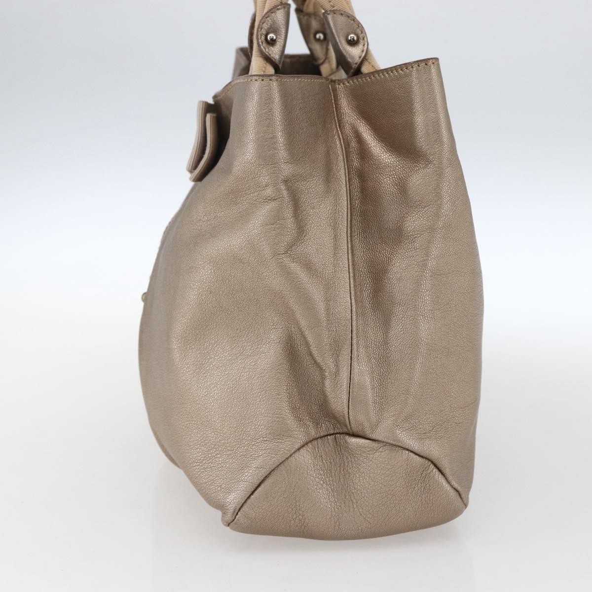 Salvatore Ferragamo Vala Handbag Gold Leather Good condition - Model View