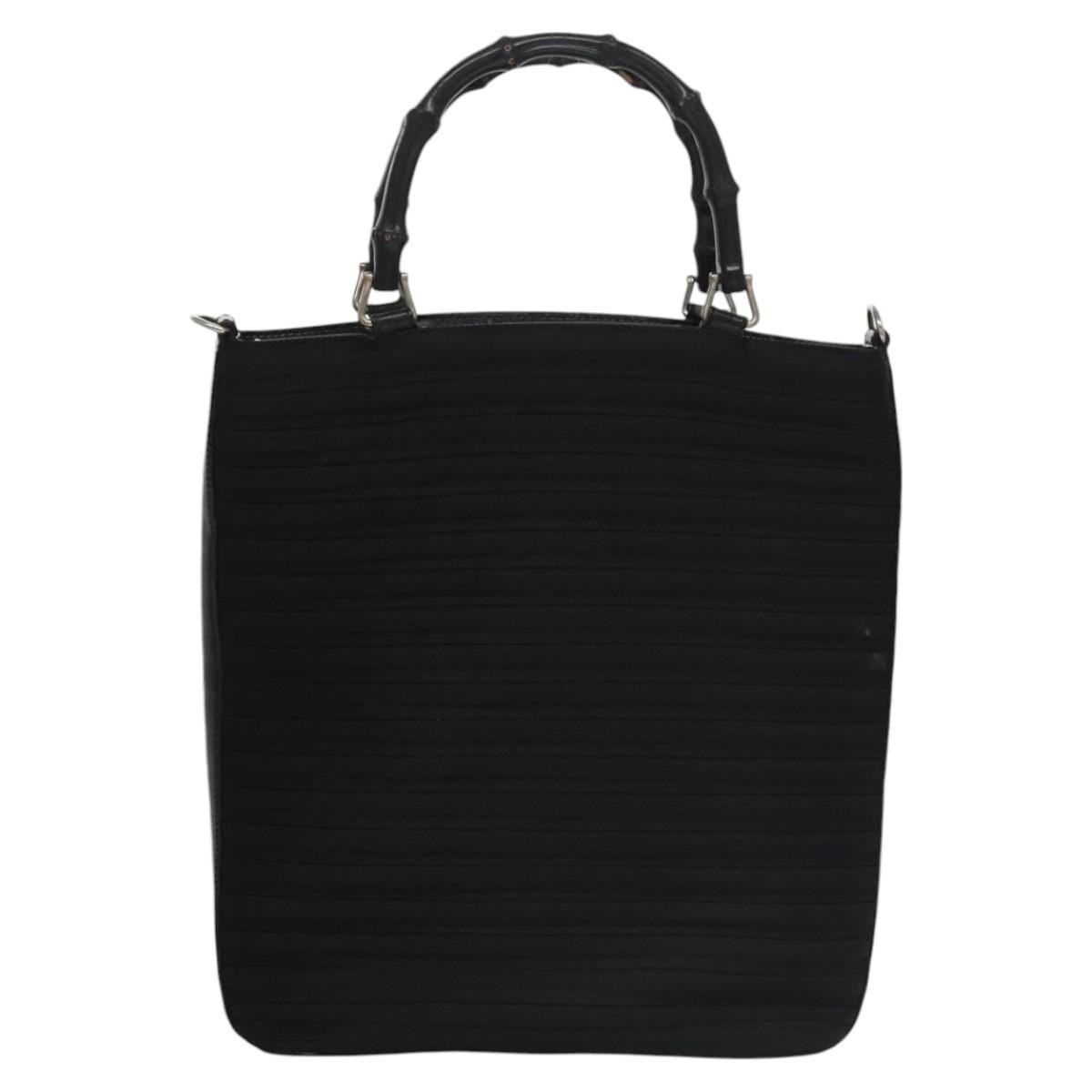 Gucci Vintage Bamboo Handle Bag Black Canvas Good condition - Back View