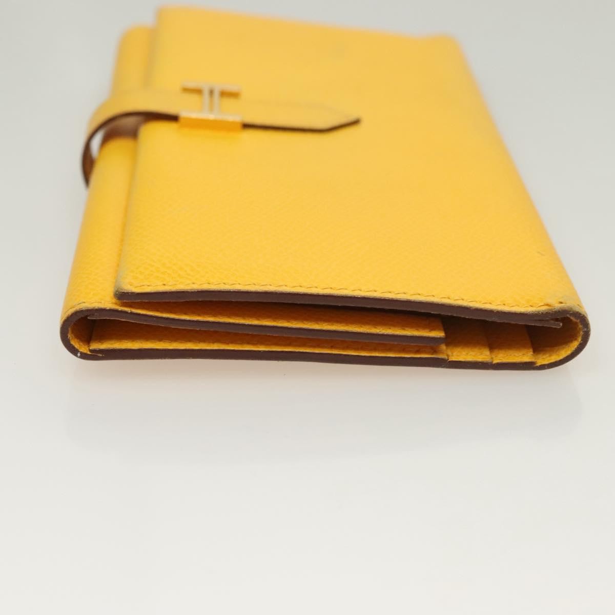 Hermès Bearn Wallet Yellow Leather Good condition - Inside View