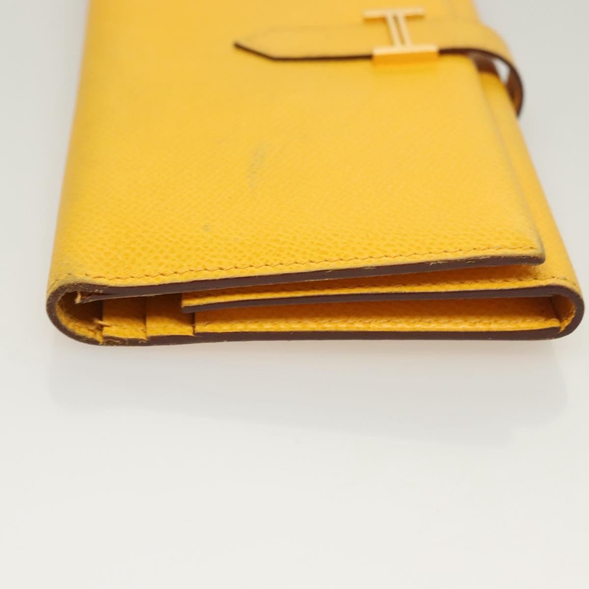 Hermès Bearn Wallet Yellow Leather Good condition - Model View