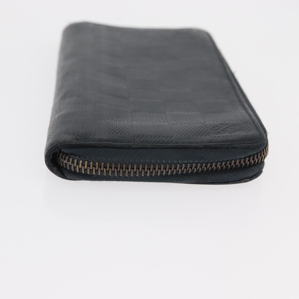 Louis Vuitton Zippy wallet vertical Navy Leather Good condition - Inside View