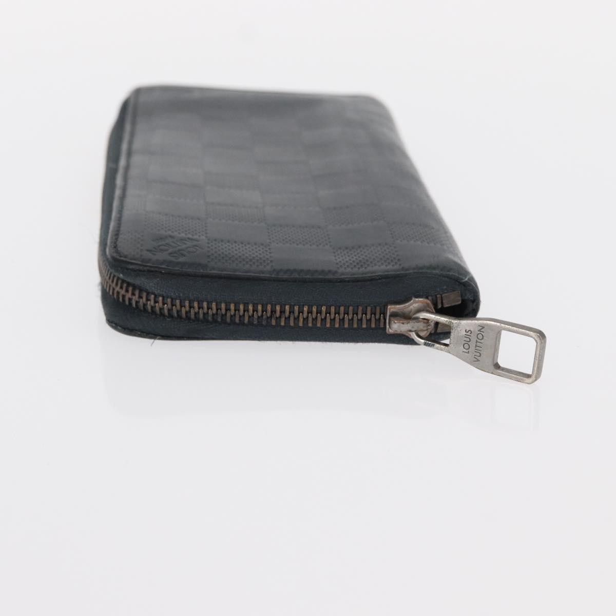 Louis Vuitton Zippy wallet vertical Navy Leather Good condition - Model View