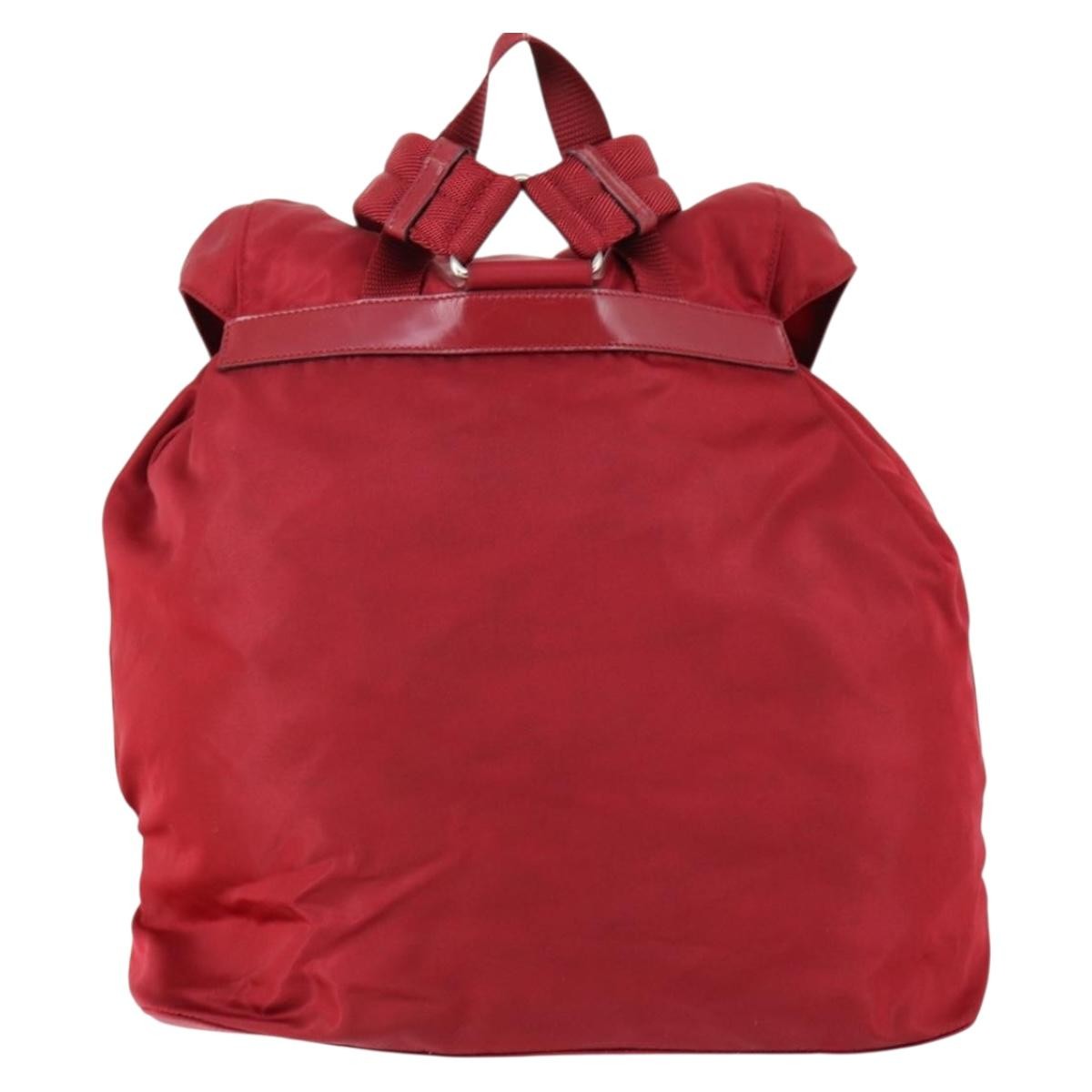 Prada Double Front Pocket Backpack Red Good condition - Back View