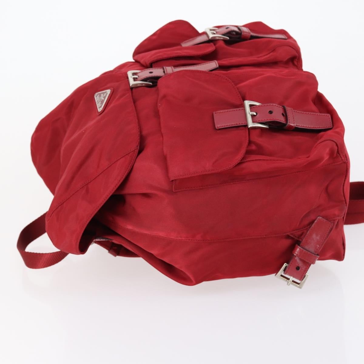 Prada Double Front Pocket Backpack Red Good condition - Model View