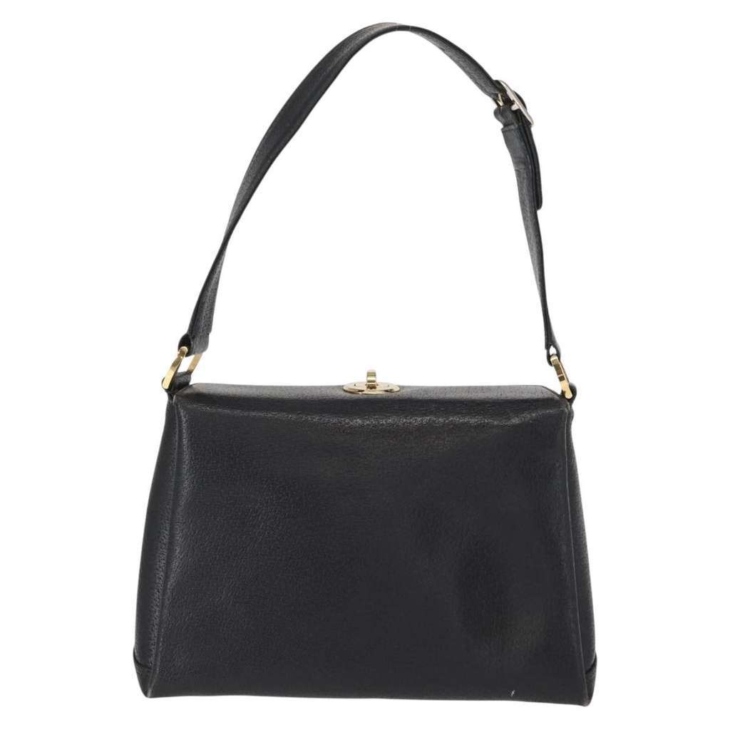 Gucci Vintage Shoulder Bag Black Leather Fair condition - Back View