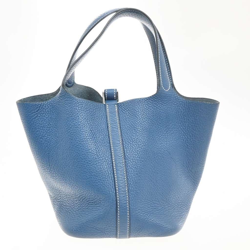 Hermès Picotin Bag Blue Leather Good condition - Back View