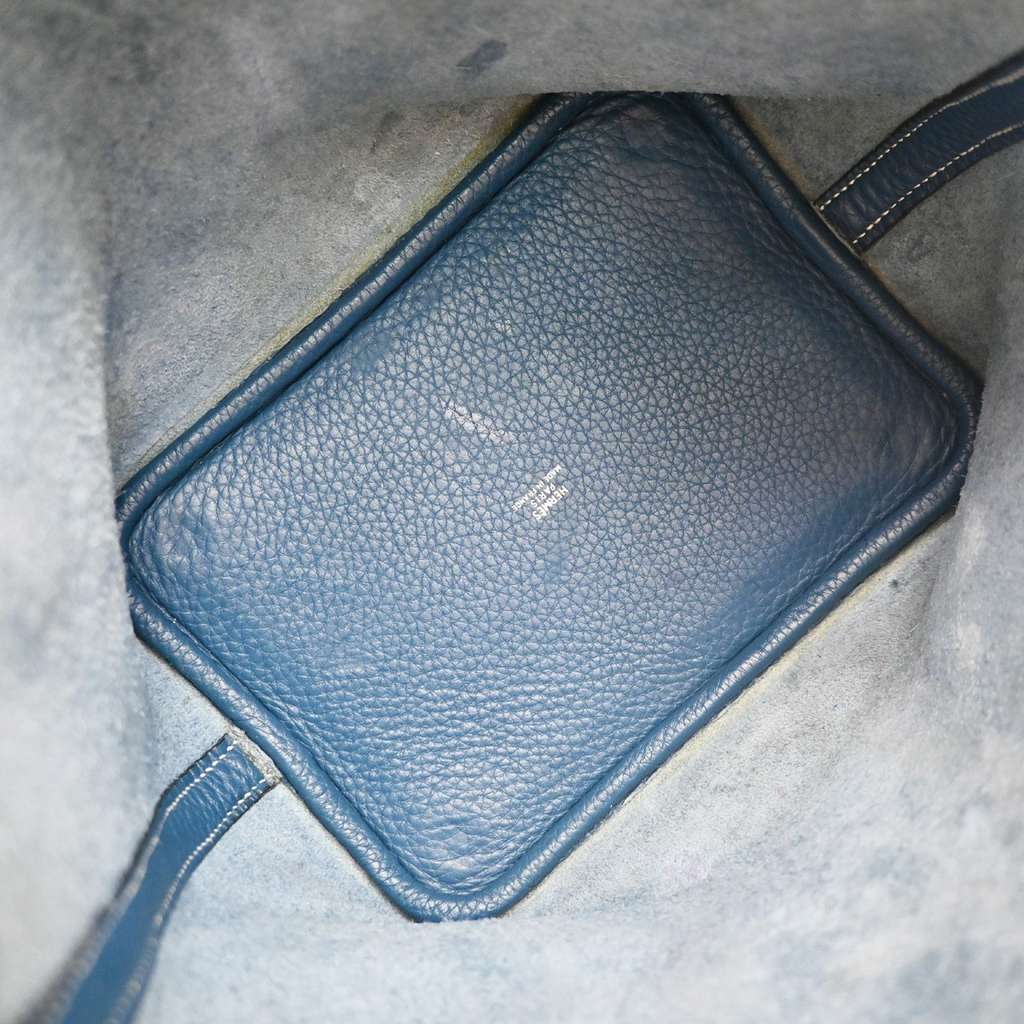 Hermès Picotin Bag Blue Leather Good condition - Box View
