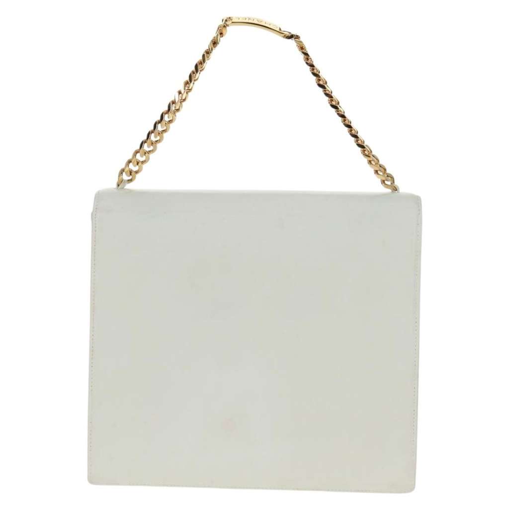 Chanel CC Chain Shoulder Bag White Leather Good condition - Back View