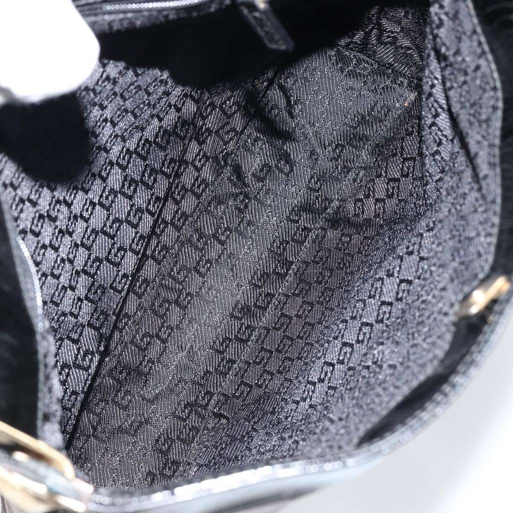 Gucci Sherry line shoulder bag Black Canvas Good condition - Box View