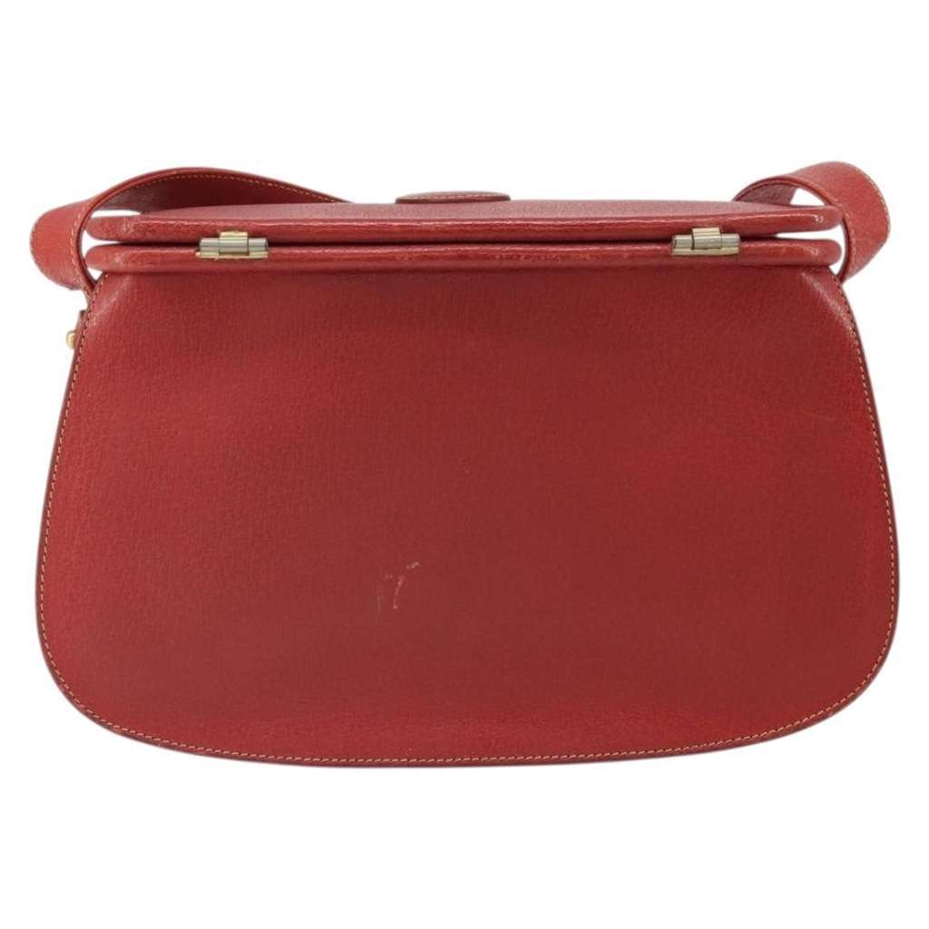 Gucci Vintage Shoulder Bag Red Leather Good condition - Back View
