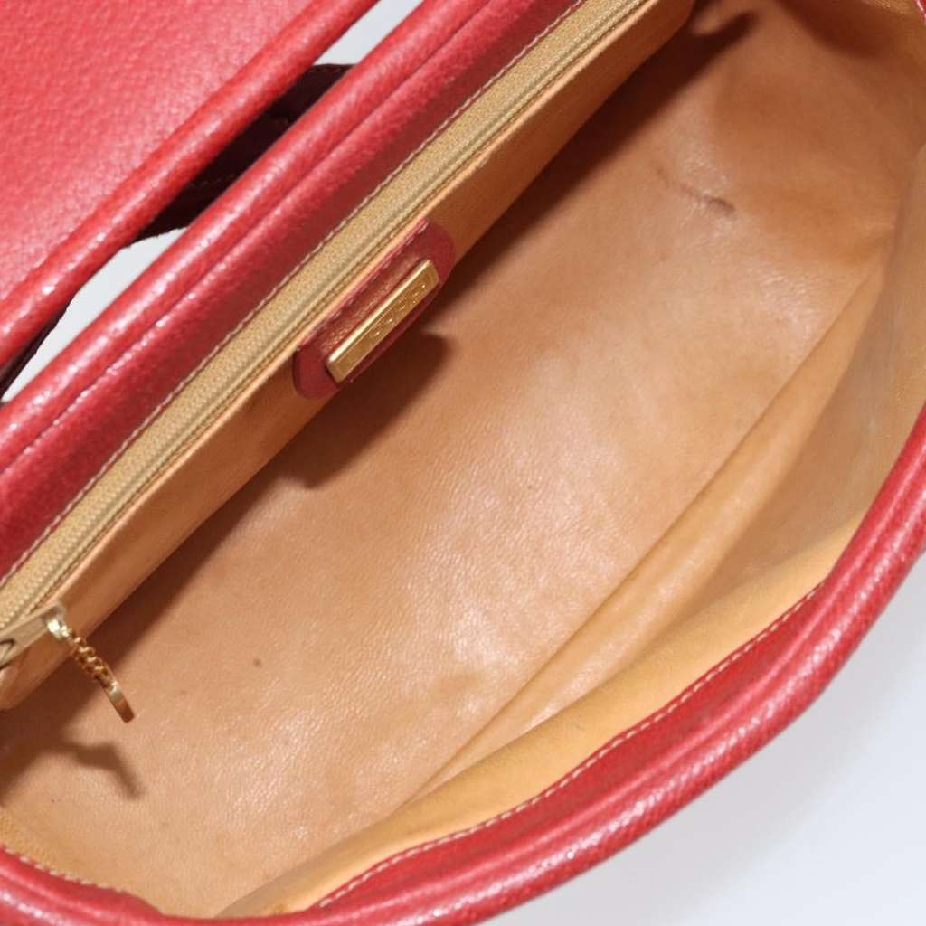 Gucci Vintage Shoulder Bag Red Leather Good condition - Box View