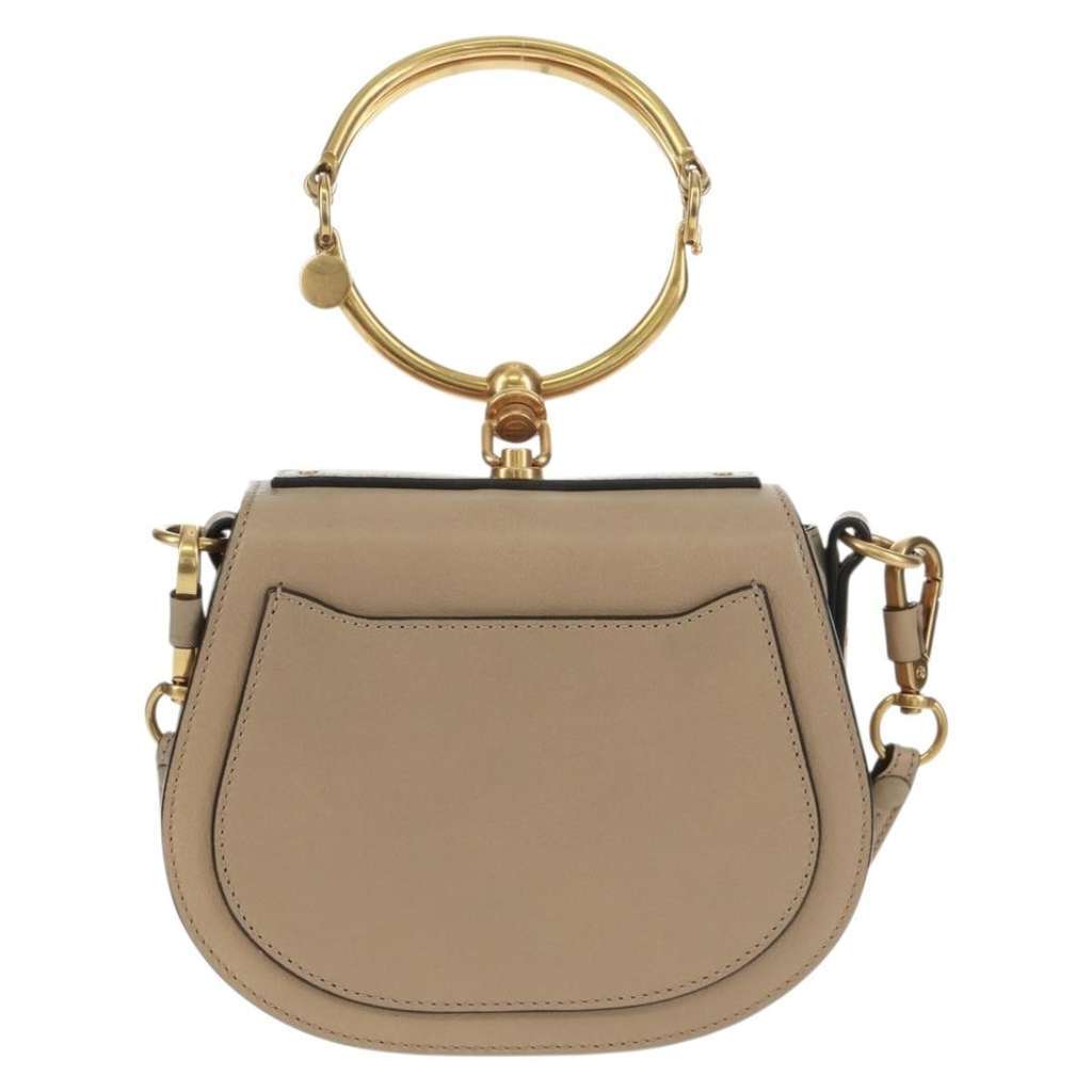 Chloe Nile Crossbody Bag Beige Leather Good condition - Back View