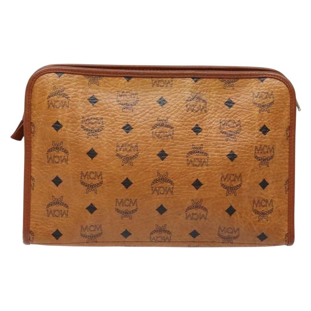 Mcm Visetos pouch Brown Canvas Good condition - Back View