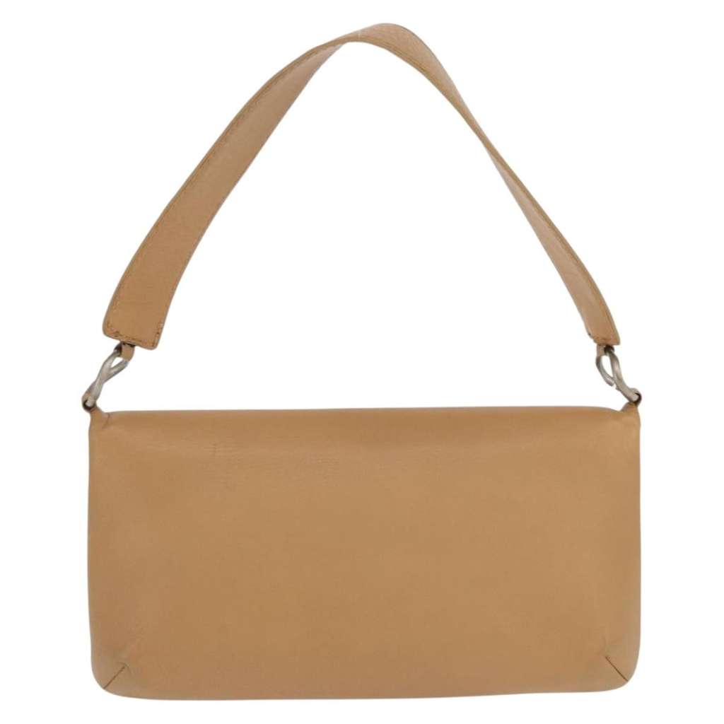 Chanel Giant Mademoiselle Lock Shoulder Bag Beige Leather Fair condition - Back View