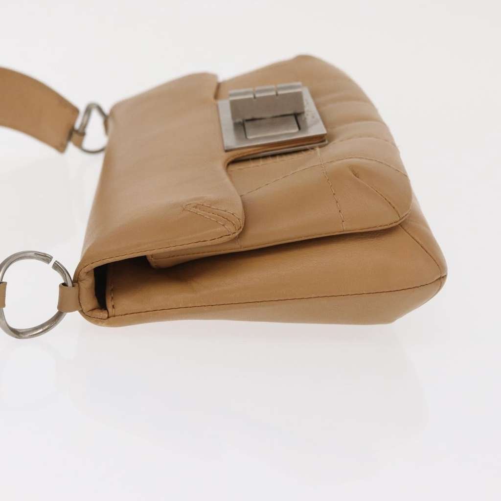 Chanel Giant Mademoiselle Lock Shoulder Bag Beige Leather Fair condition - Model View