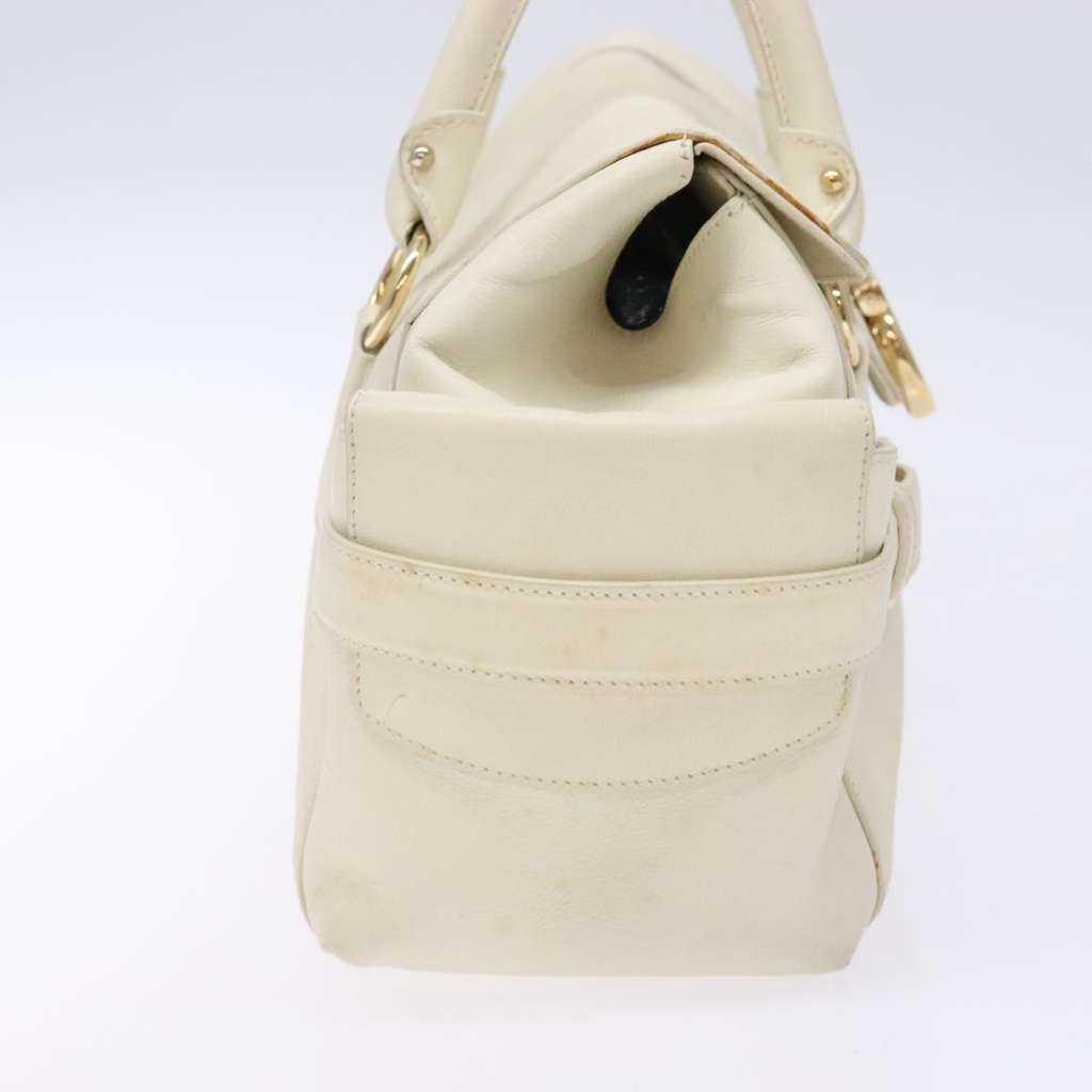 Salvatore Ferragamo Gancini top handle White Leather Good condition - Model View