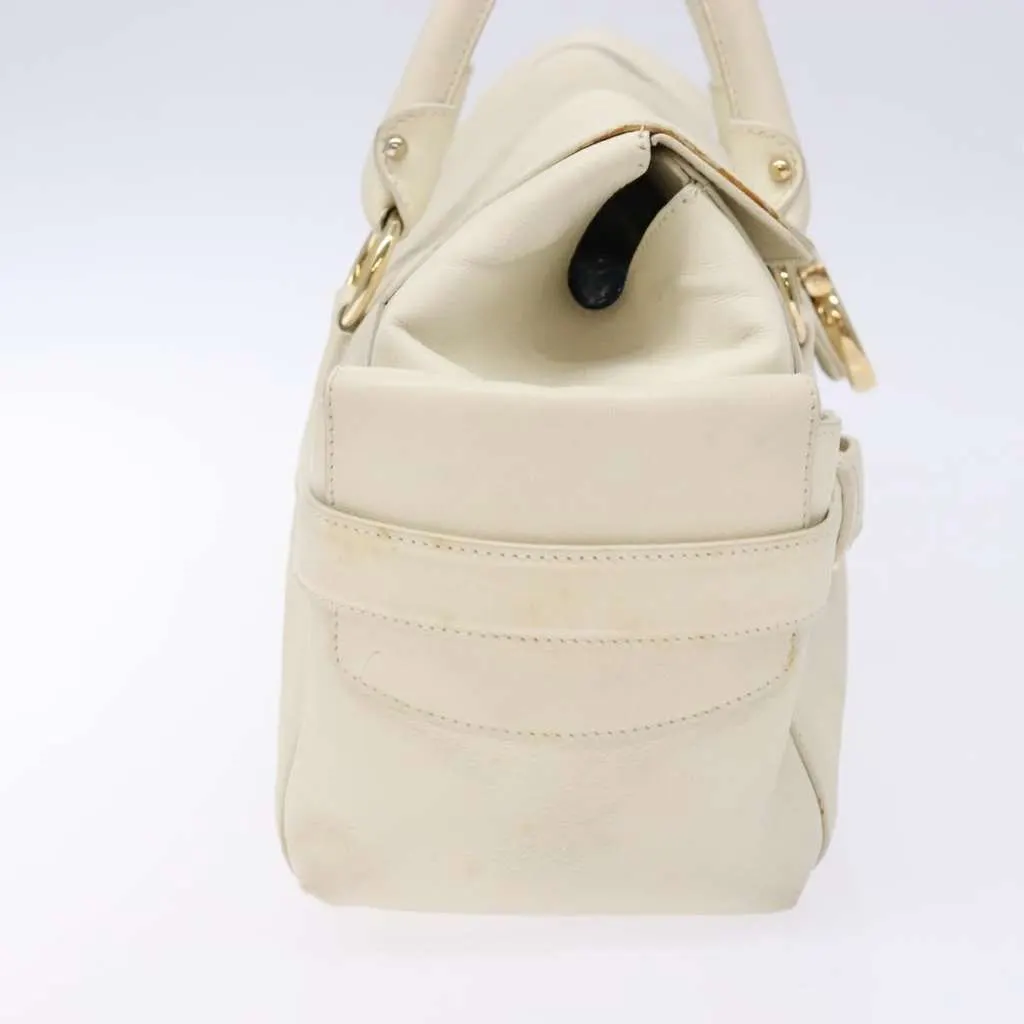 Salvatore Ferragamo Gancini top handle White Leather Good - Model View