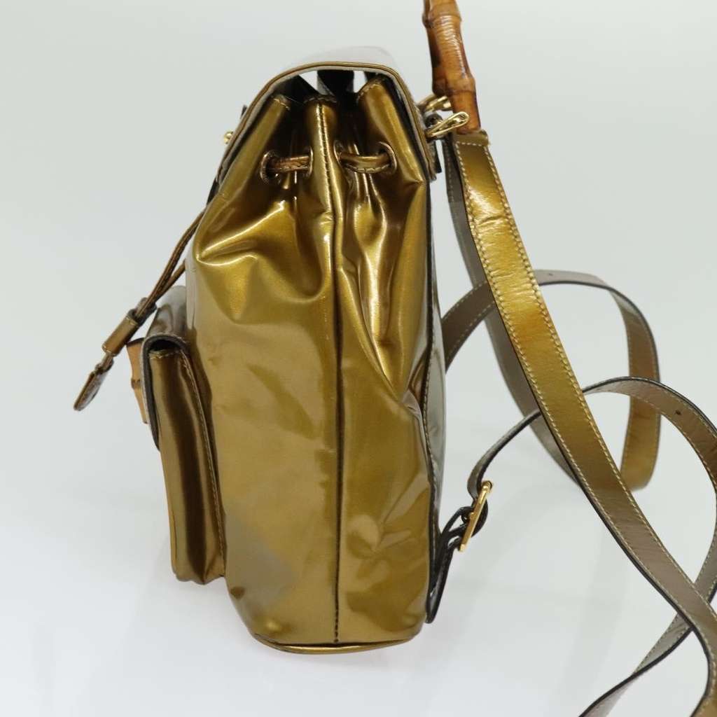 Gucci Vintage Bamboo Backpack Gold Good condition - Inside View