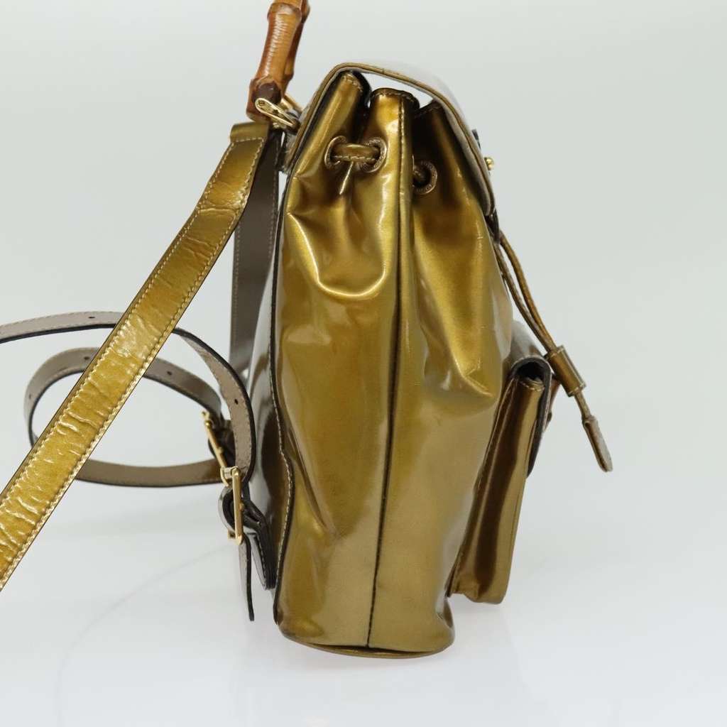 Gucci Vintage Bamboo Backpack Gold Good condition - Model View