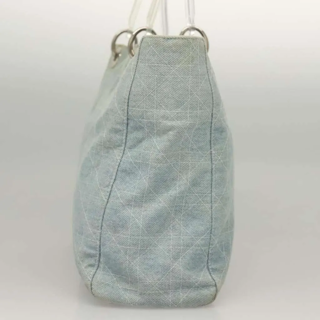 Dior Vintage Lady Dior Bag Blue Canvas Good - Model View